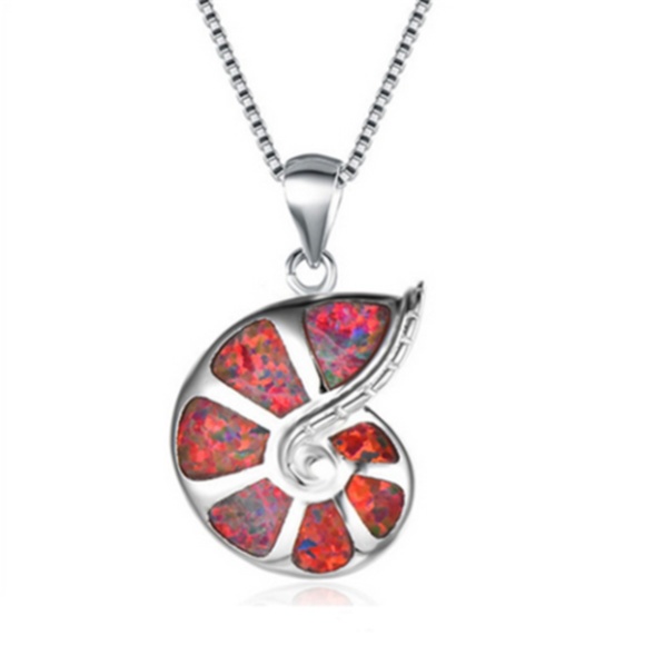 Jewelry - Red Fire Opal Fashion Charm Pendant & Chain